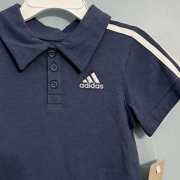Boys 12 month Adidas Blue Polo Short Sleeve Jumpsuit Romper - Picture 5 of 11